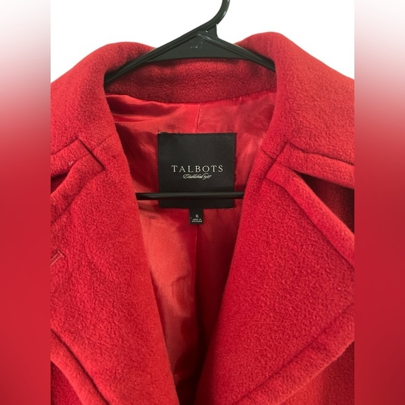 Talbots red wool blend collared jacket - Picture 3 of 6